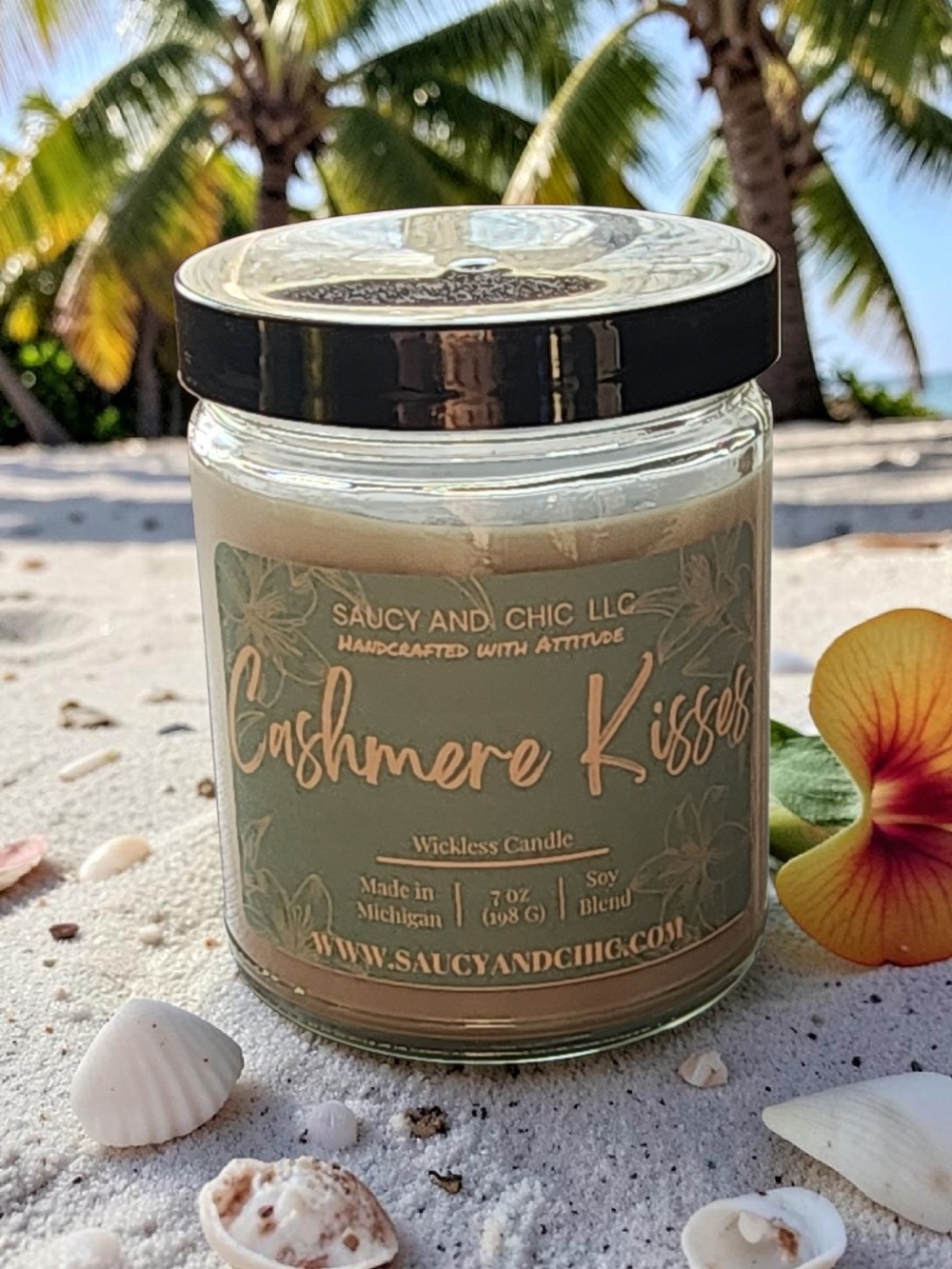Saucy and Chic Cashmere Kisses Jar Candle — Wickless Candle